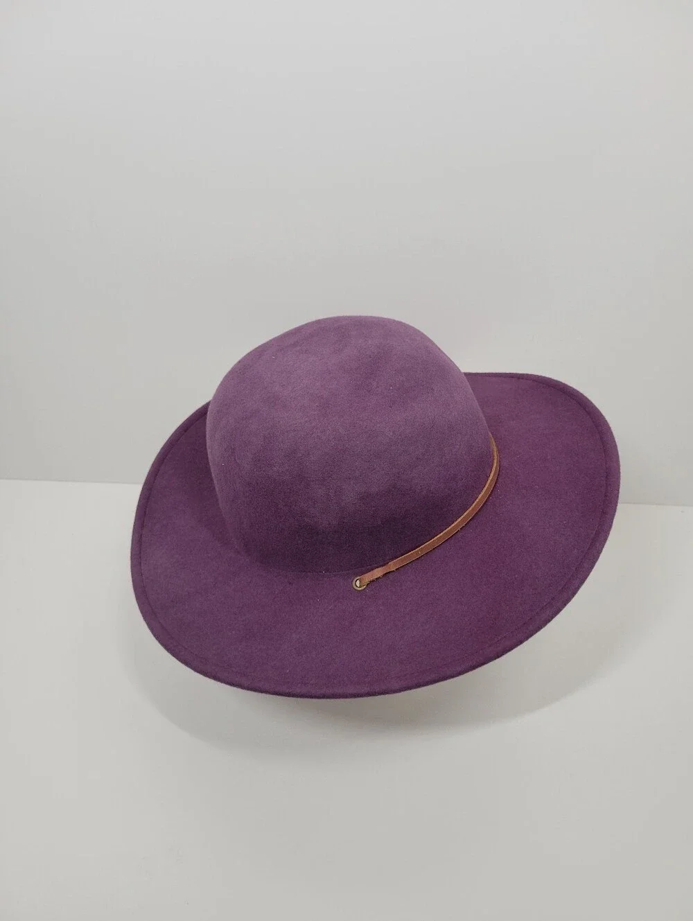 Conner Norcal Open Road Purple Wool Leather Strap Hat One Size